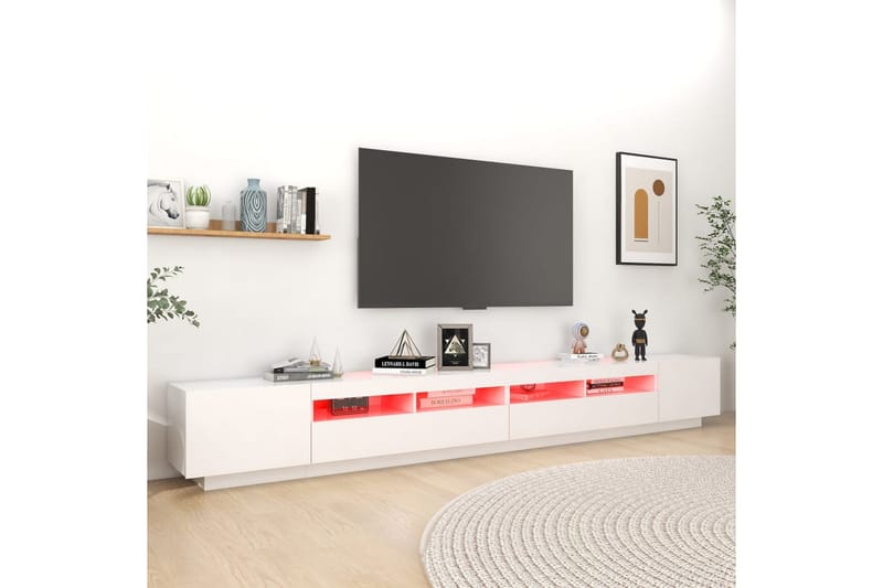 TV-taso LED-valoilla valkoinen 300x35x40 cm - Valkoinen - Huonekalut - TV- & Mediakalusteet - Tv taso & Mediataso