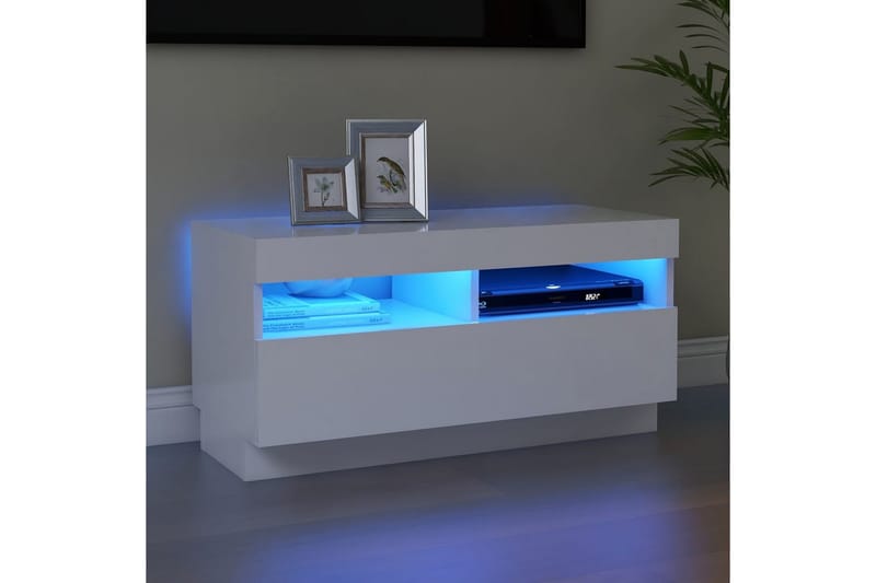 TV-taso LED-valoilla valkoinen 80x35x40 cm - Huonekalut - TV- & Mediakalusteet - Tv taso & Mediataso