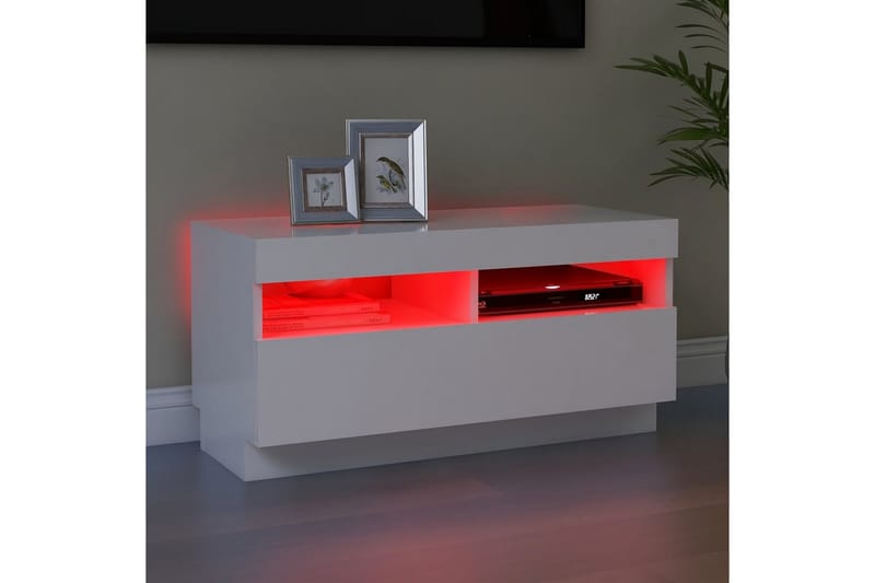 TV-taso LED-valoilla valkoinen 80x35x40 cm - Huonekalut - TV- & Mediakalusteet - Tv taso & Mediataso