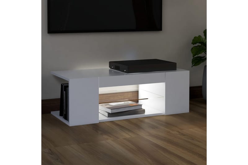 TV-taso LED-valoilla valkoinen 90x39x30 cm - Huonekalut - TV- & Mediakalusteet - Tv taso & Mediataso