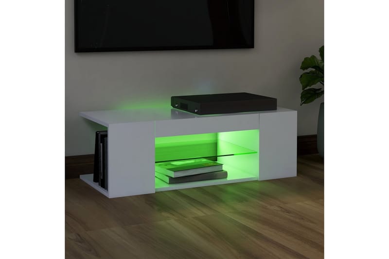 TV-taso LED-valoilla valkoinen 90x39x30 cm - Huonekalut - TV- & Mediakalusteet - Tv taso & Mediataso