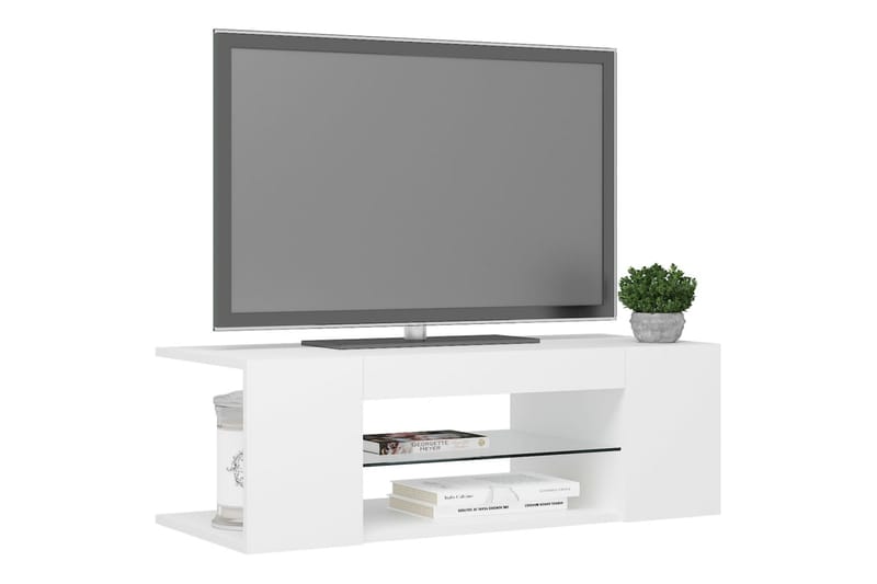 TV-taso LED-valoilla valkoinen 90x39x30 cm - Huonekalut - TV- & Mediakalusteet - Tv taso & Mediataso