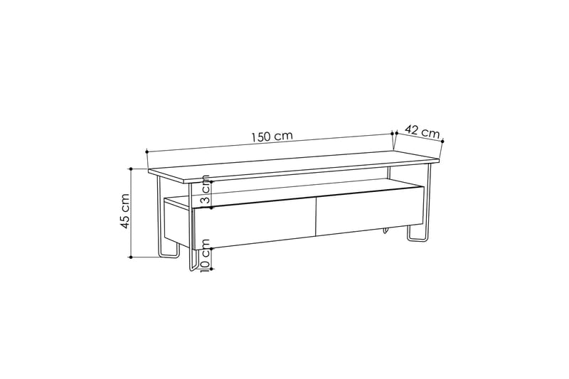 TV-taso Lindome 150 cm - Harmaa - Huonekalut - TV- & Mediakalusteet - Tv taso & Mediataso