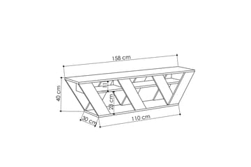TV-taso Lindome 158 cm - Harmaa - Huonekalut - TV- & Mediakalusteet - Tv taso & Mediataso