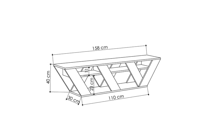 TV-taso Lindome 158 cm - Harmaa - Huonekalut - TV- & Mediakalusteet - Tv taso & Mediataso