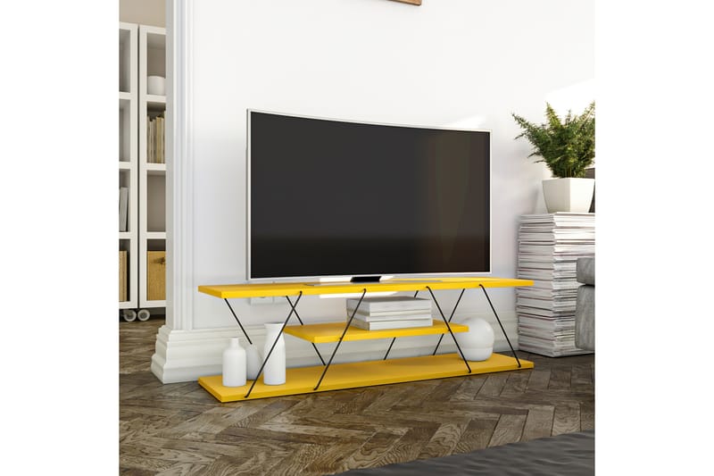 TV-taso Ljusfors 120 cm - Keltainen/musta - Huonekalut - TV- & Mediakalusteet - Tv taso & Mediataso