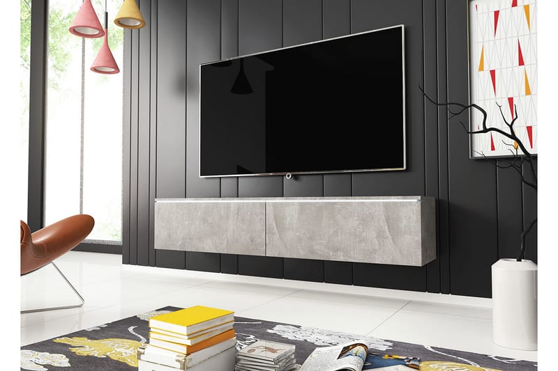 TV-taso Lourmais 140x32x30 cm - Harmaa/Valkoinen - Huonekalut - TV- & Mediakalusteet - Tv taso & Mediataso