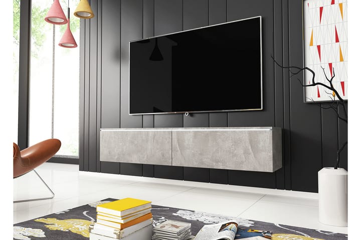 TV-taso Lourmais LED-valaistus - Harmaa/Valk/Valkoinen LED - Tv taso & Mediataso