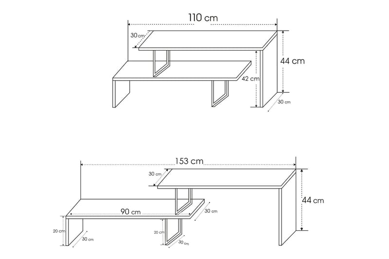 TV-taso Lundtorp 120 cm - Musta/Ruskea - Huonekalut - TV- & Mediakalusteet - Tv taso & Mediataso