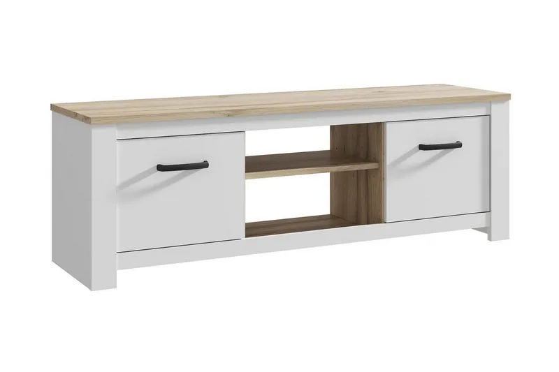 TV-taso Luxted 161 cm, Valkoinen/Ruskea