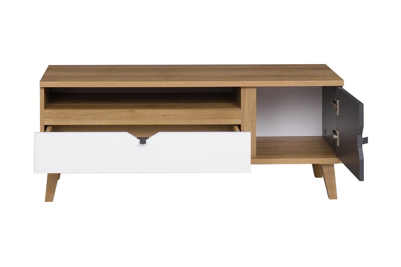 TV-taso Lyseme 120 cm - Valkoinen/Harmaa/Puu - Huonekalut - TV- & Mediakalusteet - Tv taso & Mediataso