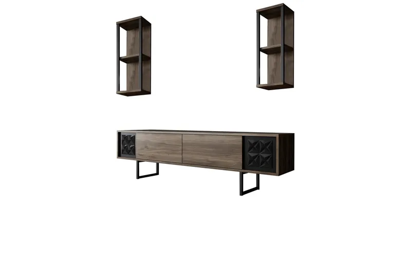 Tv-taso Manchan 180 cm - Pähkinä/Musta - Huonekalut - TV- & Mediakalusteet - Tv taso & Mediataso