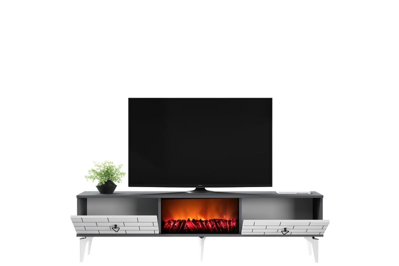 Tv-taso Mangla 150 cm - Valkoinen/Harmaa - Huonekalut - TV- & Mediakalusteet - Tv taso & Mediataso