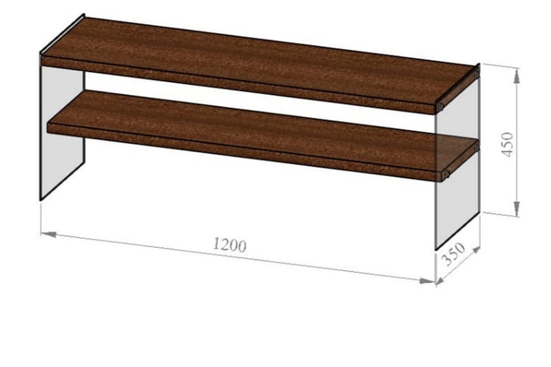 TV-taso Merkwan 120 cm - Pähkinä - Tv taso & Mediataso