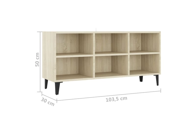 TV-taso metallijalat Sonoma-tammi 103,5x30x50 cm - Huonekalut - TV- & Mediakalusteet - Tv taso & Mediataso
