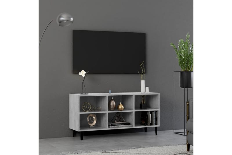 TV-taso metallijaloilla betoninharmaa 103,5x30x50 cm - Huonekalut - TV- & Mediakalusteet - Tv taso & Mediataso