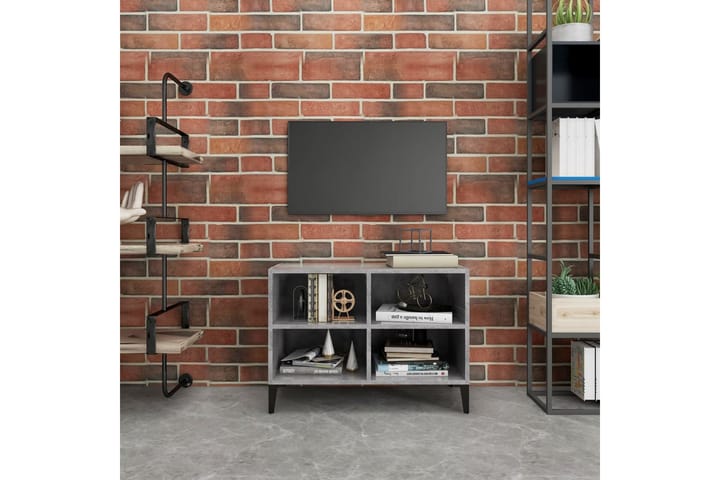 TV-taso metallijaloilla betoninharmaa 69,5x30x50 cm - Tv taso & Mediataso