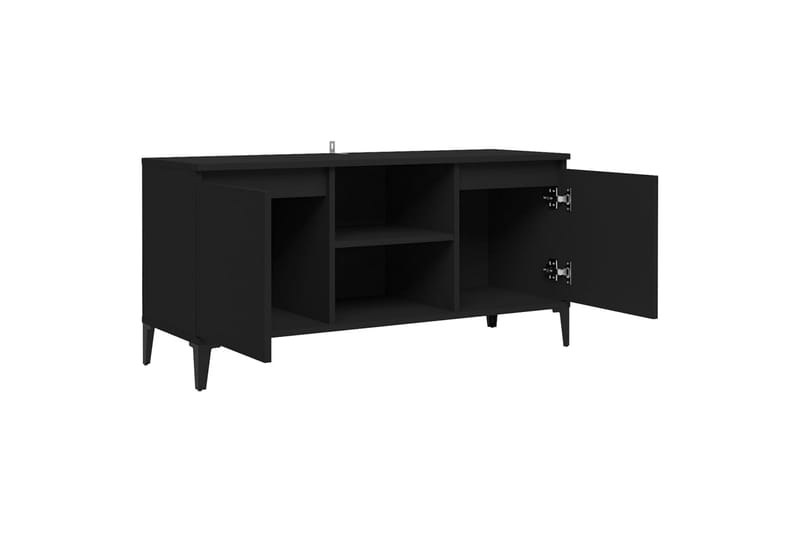 TV-taso metallijaloilla musta 103,5x35x50 cm - Musta - Huonekalut - TV- & Mediakalusteet - Tv taso & Mediataso