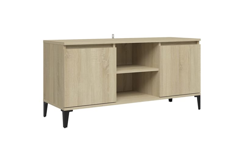 TV-taso metallijaloilla Sonoma-tammi 103,5x35x50 cm - Ruskea - Huonekalut - TV- & Mediakalusteet - Tv taso & Mediataso