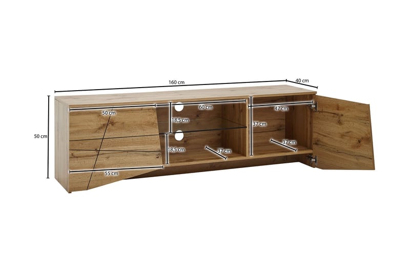 TV-Taso Mexus 50x160 cm Suorakulmainen - Ruskea - Huonekalut - TV- & Mediakalusteet - Tv taso & Mediataso