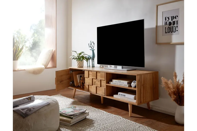 TV-taso Mexus 51x160 cm Suorakaide - Ruskea - Huonekalut - TV- & Mediakalusteet - Tv taso & Mediataso