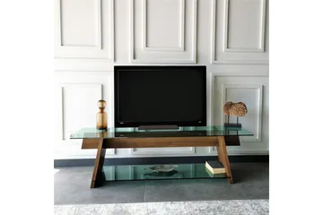 TV-taso Meyling 158 cm - Pähkinä/Vihreä - Huonekalut - TV- & Mediakalusteet - Tv taso & Mediataso