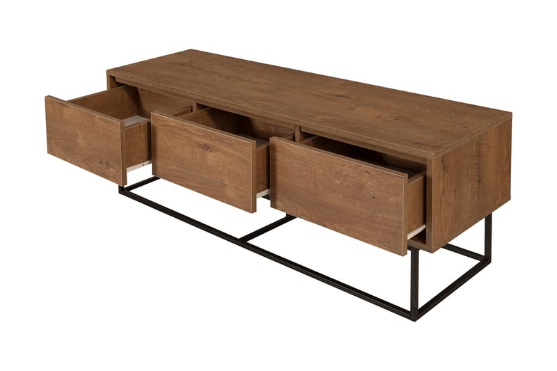 TV-taso Milosa 140 cm - Tummanruskea/Musta - Huonekalut - TV- & Mediakalusteet - Tv taso & Mediataso