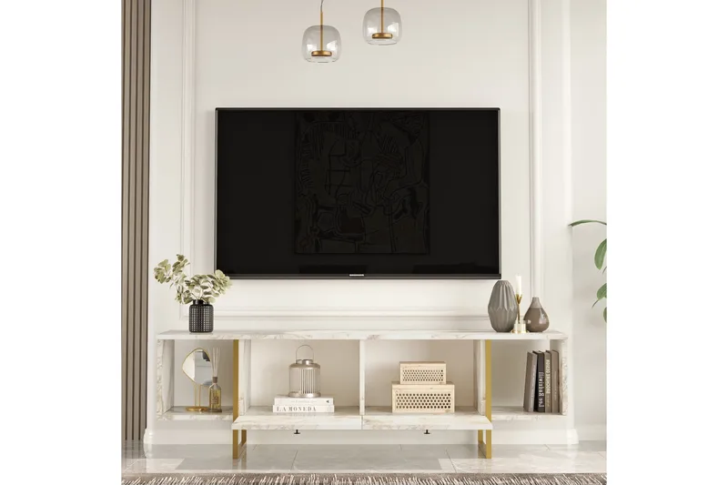 Tv-taso Mushir 160 cm - Valkoinen - Huonekalut - TV- & Mediakalusteet - Tv taso & Mediataso