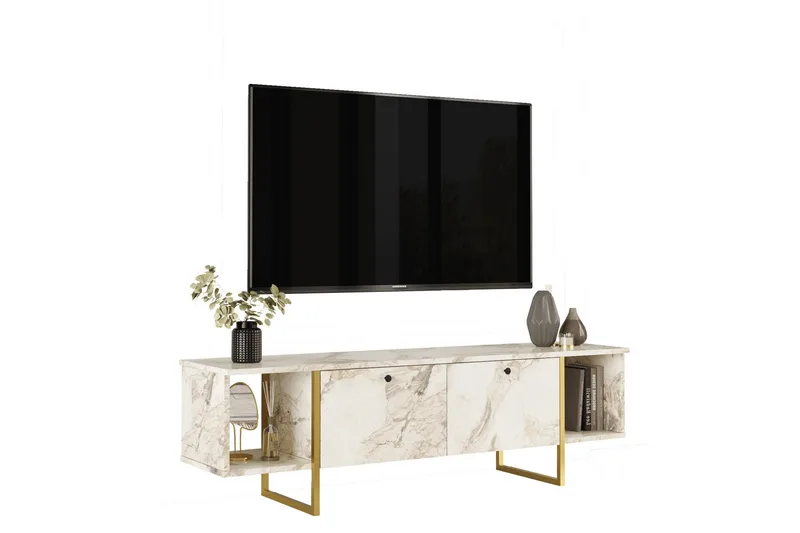 Tv-taso Mushir 160 cm - Valkoinen - Huonekalut - TV- & Mediakalusteet - Tv taso & Mediataso