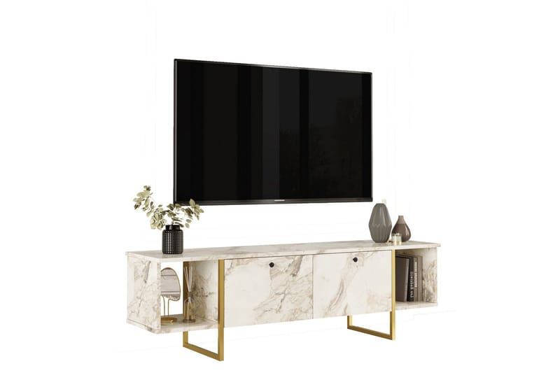 Tv-taso Mushir 160 cm - Valkoinen - Huonekalut - TV- & Mediakalusteet - Tv taso & Mediataso