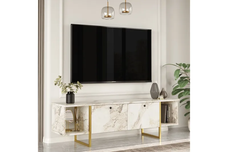 Tv-taso Mushir 160 cm - Valkoinen - Huonekalut - TV- & Mediakalusteet - Tv taso & Mediataso