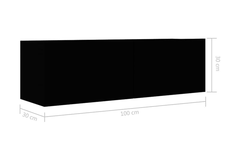 TV-taso musta 100x30x30 cm lastulevy - Huonekalut - TV- & Mediakalusteet - Tv taso & Mediataso