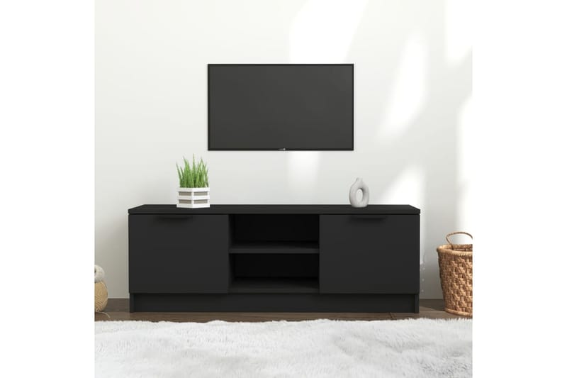 TV-taso musta 102x35x36,5 cm tekninen puu - Musta - Huonekalut - TV- & Mediakalusteet - Tv taso & Mediataso