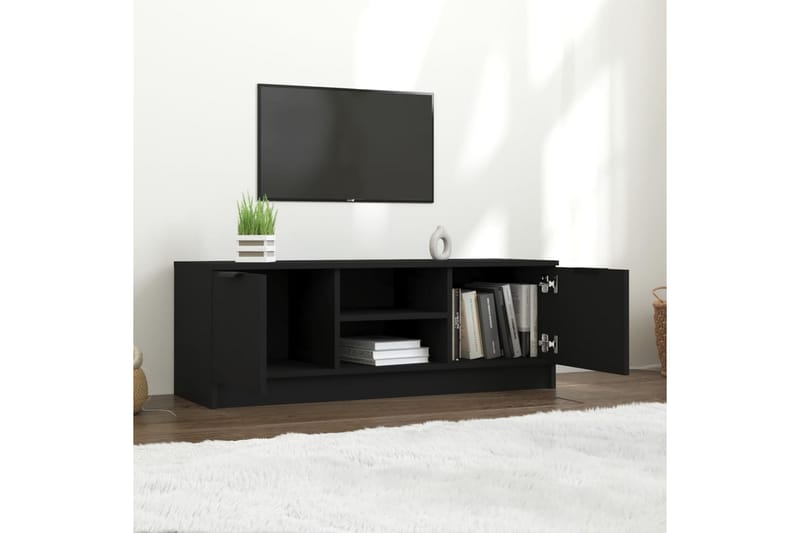 TV-taso musta 102x35x36,5 cm tekninen puu - Musta - Huonekalut - TV- & Mediakalusteet - Tv taso & Mediataso