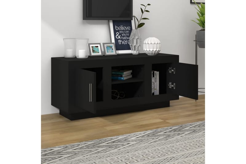 TV-taso musta 102x35x45 cm tekninen puu - Musta - Huonekalut - TV- & Mediakalusteet - Tv taso & Mediataso
