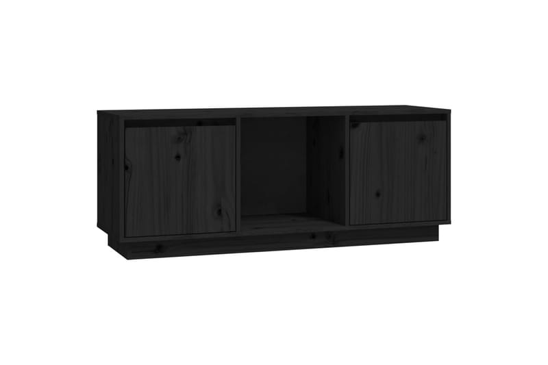 TV-taso musta 110,5x35x44 cm täysi mänty - Musta - Huonekalut - TV- & Mediakalusteet - Tv taso & Mediataso