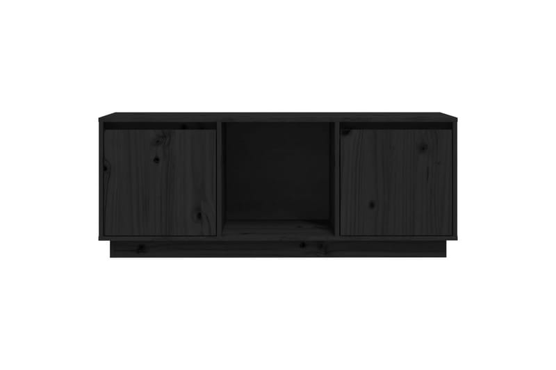 TV-taso musta 110,5x35x44 cm täysi mänty - Musta - Huonekalut - TV- & Mediakalusteet - Tv taso & Mediataso