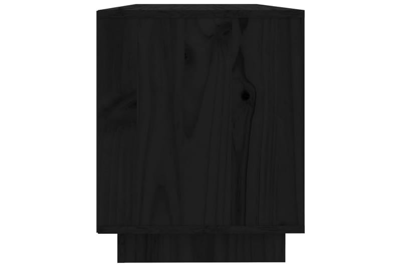 TV-taso musta 110,5x35x44 cm täysi mänty - Musta - Huonekalut - TV- & Mediakalusteet - Tv taso & Mediataso