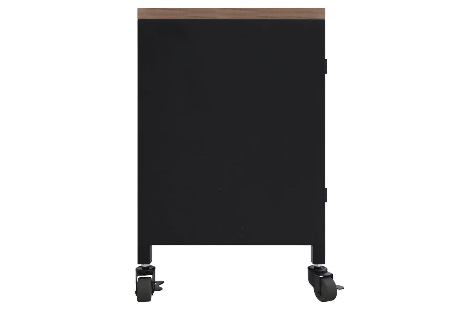 TV-taso musta 110x30x43 cm rauta ja täysi kuusi - Musta - Huonekalut - TV- & Mediakalusteet - Tv taso & Mediataso