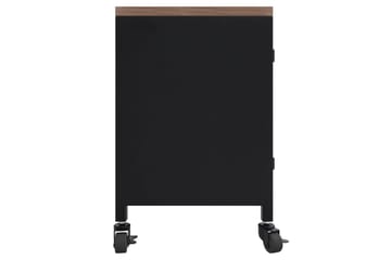 TV-taso musta 110x30x43 cm rauta ja täysi kuusi - Musta - Huonekalut - TV- & Mediakalusteet - Tv taso & Mediataso