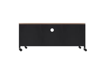 TV-taso musta 110x30x43 cm rauta ja täysi kuusi - Musta - Huonekalut - TV- & Mediakalusteet - Tv taso & Mediataso