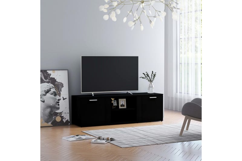 TV-taso musta 120x34x37 cm lastulevy - Musta - Huonekalut - TV- & Mediakalusteet - Tv taso & Mediataso