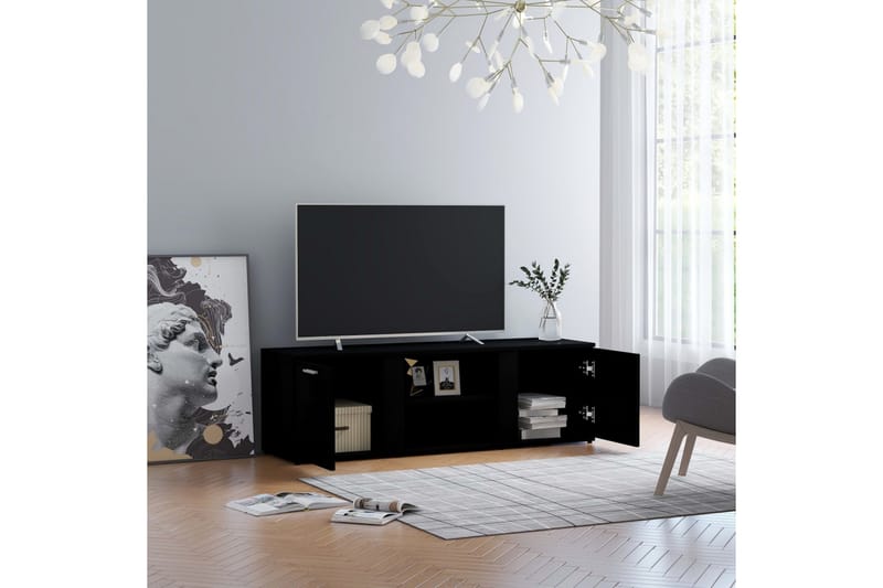 TV-taso musta 120x34x37 cm lastulevy - Musta - Huonekalut - TV- & Mediakalusteet - Tv taso & Mediataso