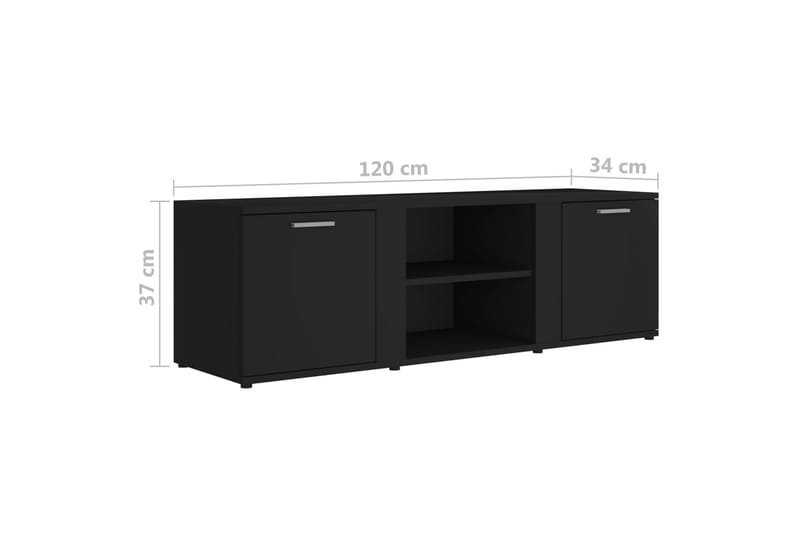TV-taso musta 120x34x37 cm lastulevy - Musta - Huonekalut - TV- & Mediakalusteet - Tv taso & Mediataso