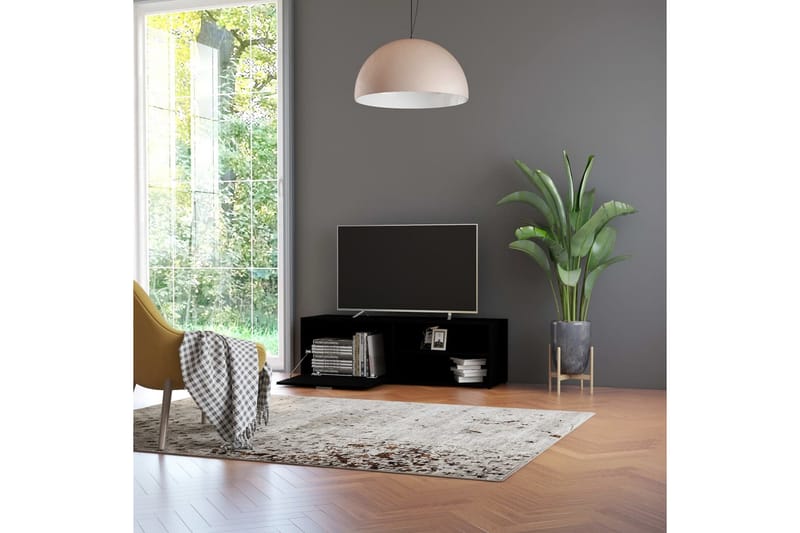 TV-taso musta 120x34x37 cm lastulevy - Musta - Huonekalut - TV- & Mediakalusteet - Tv taso & Mediataso
