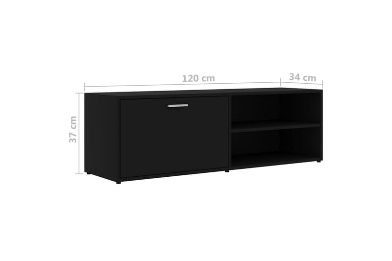 TV-taso musta 120x34x37 cm lastulevy - Musta - Huonekalut - TV- & Mediakalusteet - Tv taso & Mediataso