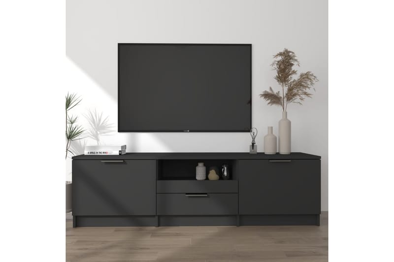 TV-taso musta 140x35x40 cm tekninen puu - Musta - Huonekalut - TV- & Mediakalusteet - Tv taso & Mediataso