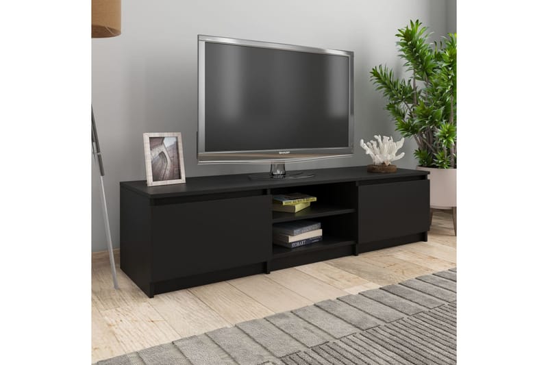 TV-taso musta 140x40x35,5 cm lastulevy - Musta - Huonekalut - TV- & Mediakalusteet - Tv taso & Mediataso