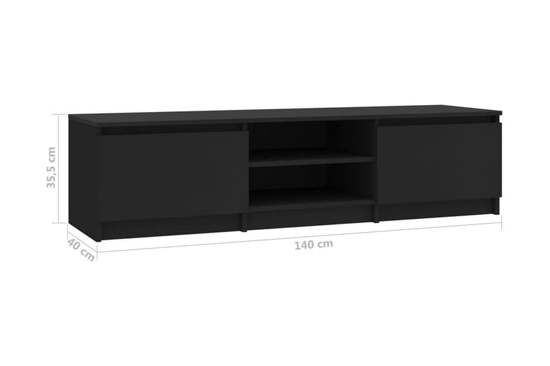 TV-taso musta 140x40x35,5 cm lastulevy - Musta - Huonekalut - TV- & Mediakalusteet - Tv taso & Mediataso