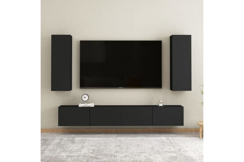 TV-taso musta 30,5x30x90 cm lastulevy - Huonekalut - TV- & Mediakalusteet - Tv taso & Mediataso